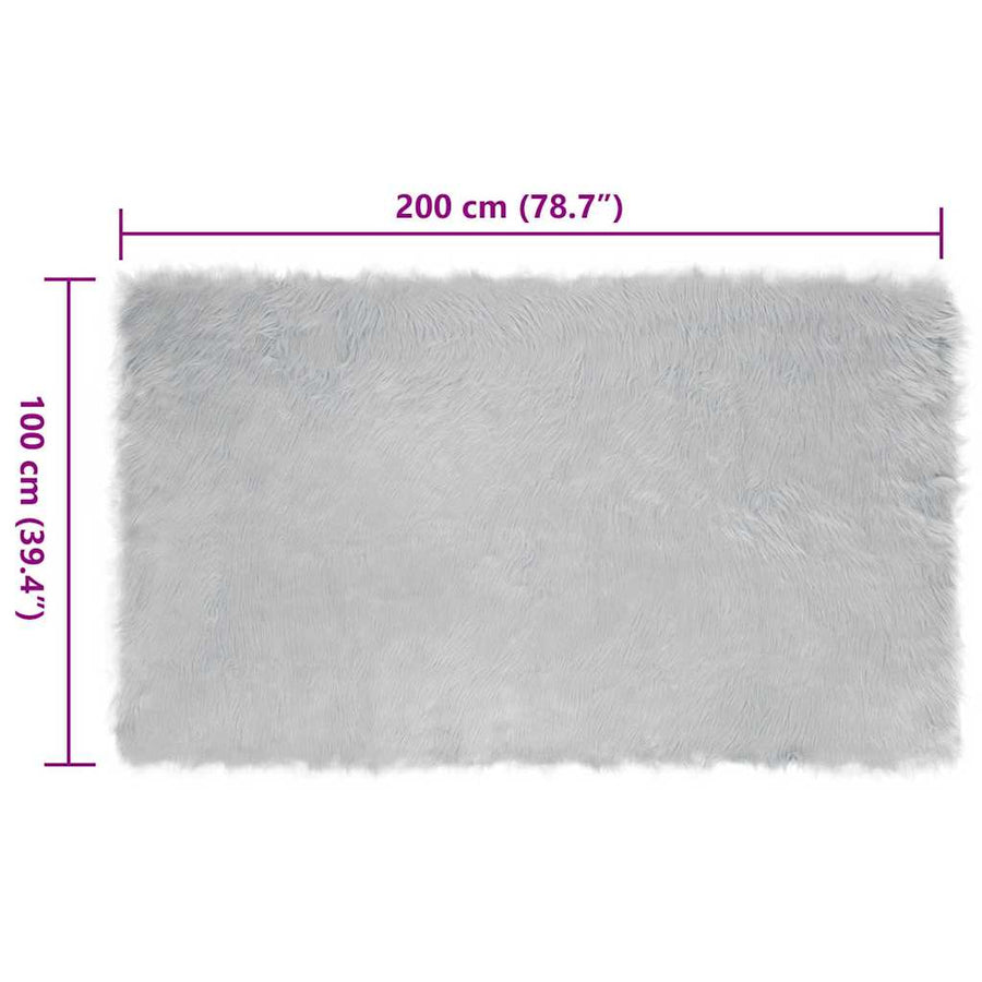 Nepleer Schapenvacht Tapijt Grijs 200 x 100 cm Polyester