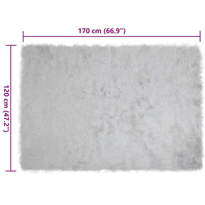 Nepleer Schapenvacht Tapijt Grijs 120 x 170 cm Polyester