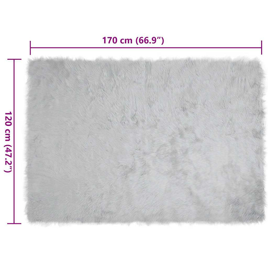 Nepleer Schapenvacht Tapijt Grijs 120 x 170 cm Polyester