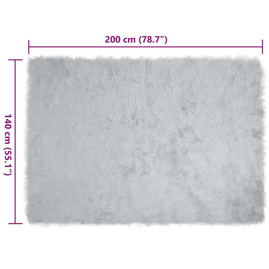 Nepleer Schapenvacht Tapijt Grijs 140 x 200 cm Polyester