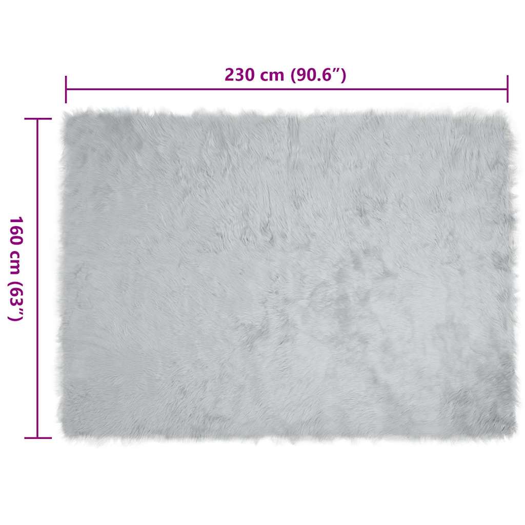 Nepleer Schapenvacht Tapijt Grijs 160 x 230 cm Polyester