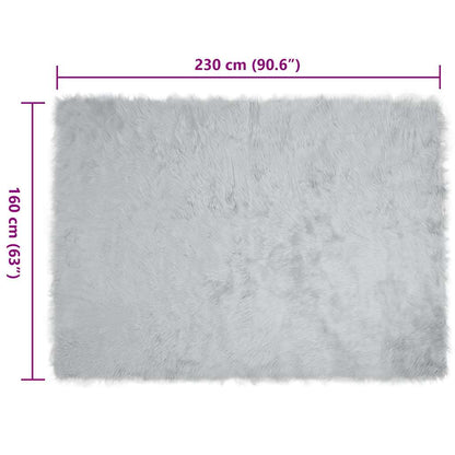 Nepleer Schapenvacht Tapijt Grijs 160 x 230 cm Polyester