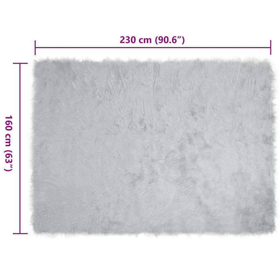 Nepleer Schapenvacht Tapijt Grijs 160 x 230 cm Polyester