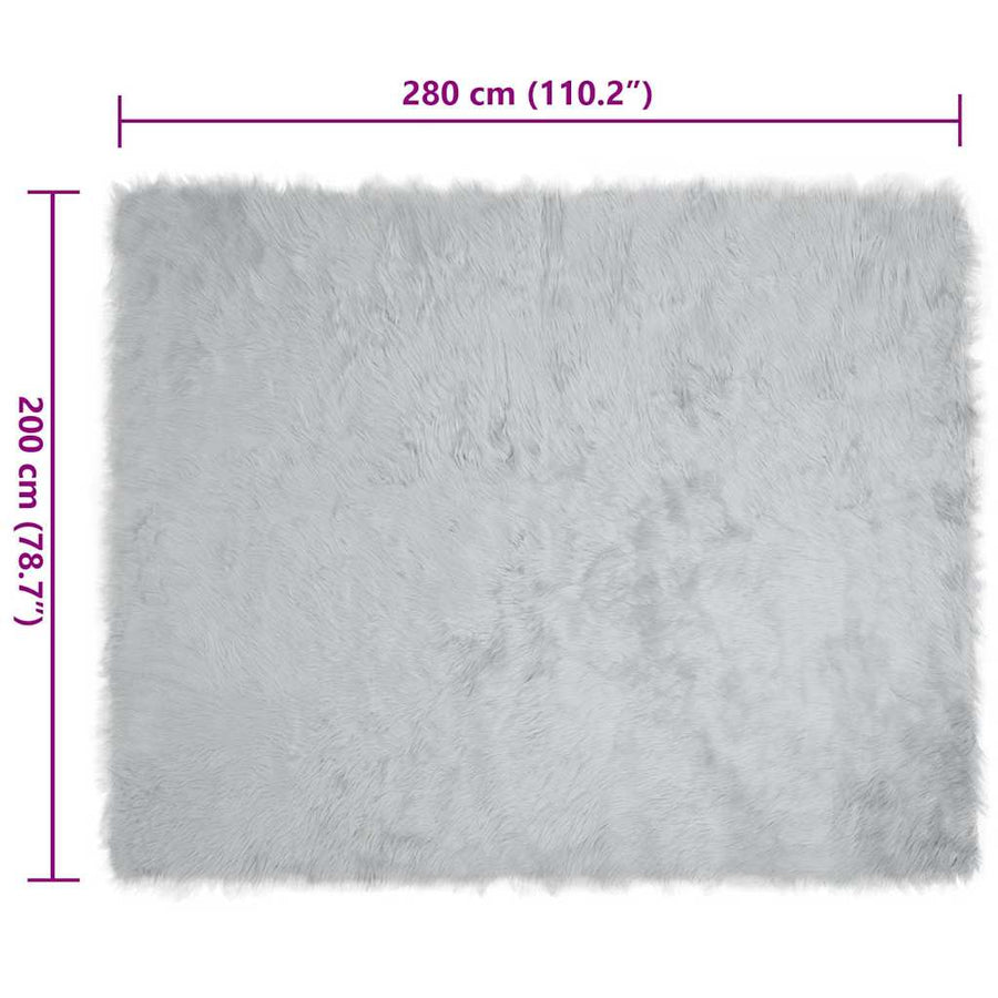 Nepleer Schapenvacht Tapijt Grijs 200 x 280 cm Polyester