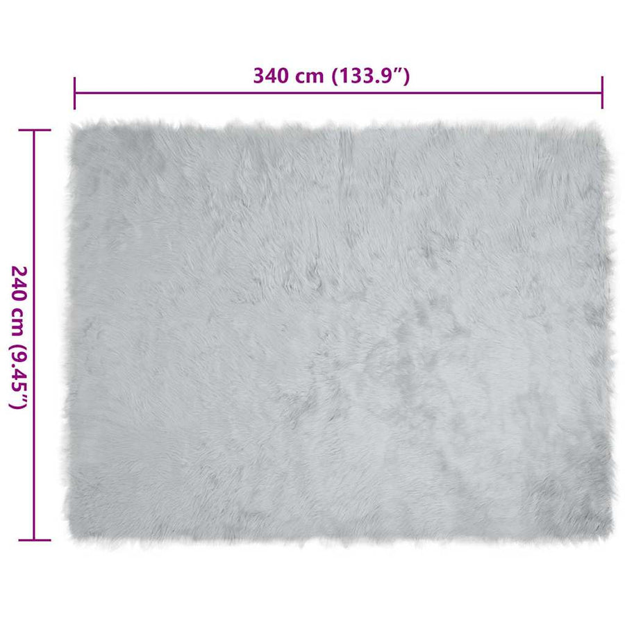 Nepleer Schapenvacht Tapijt Grijs 240 x 340 cm Polyester