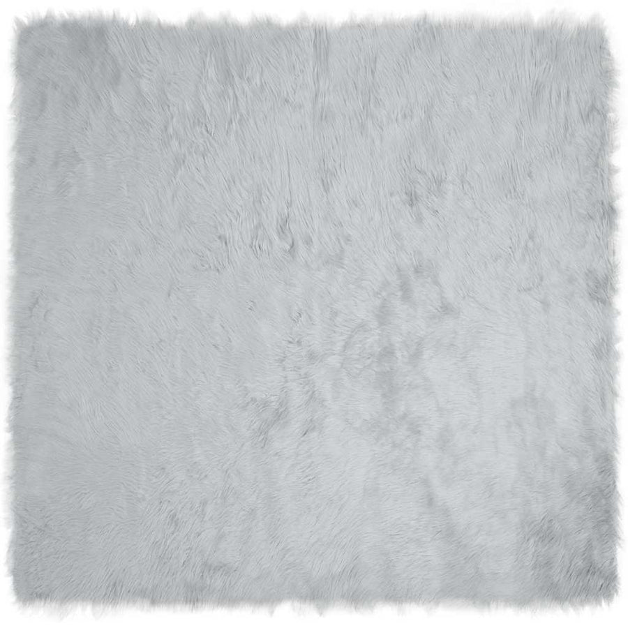 Nepleer Schapenvacht Tapijt Grijs 120 x 120 cm Polyester
