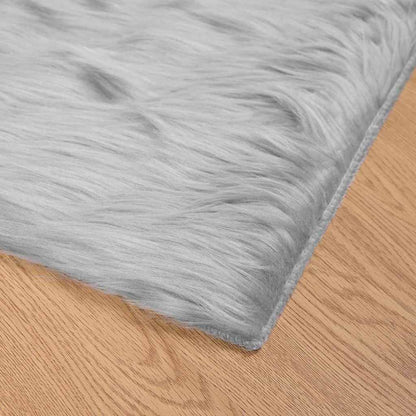 Nepleer Schapenvacht Tapijt Grijs 200 x 200 cm Polyester