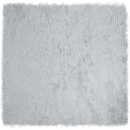 Nepleer Schapenvacht Tapijt Grijs 200 x 200 cm Polyester