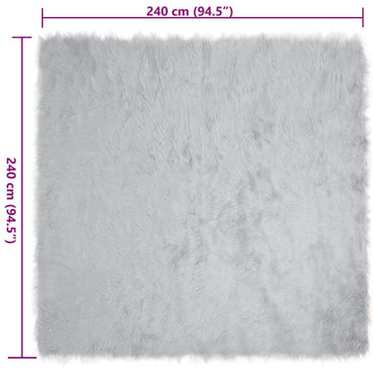 Nepleer Schapenvacht Tapijt Grijs 240 x 240 cm Polyester