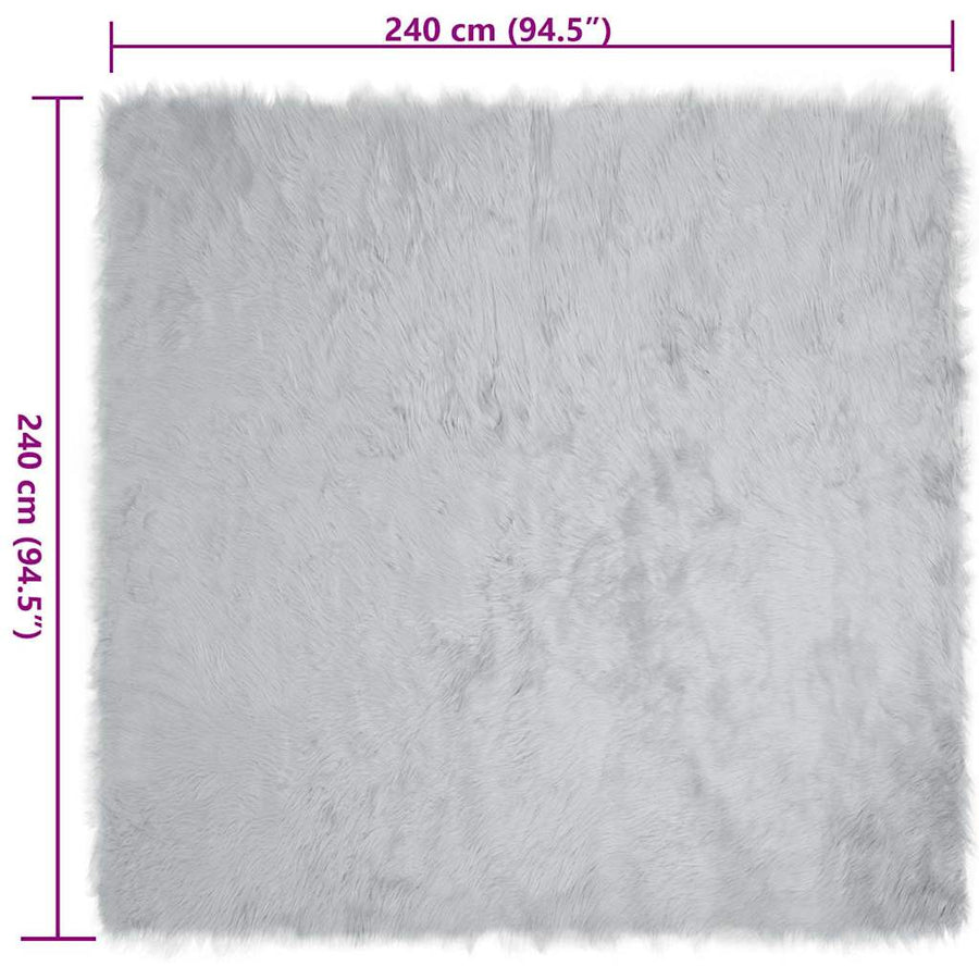 Nepleer Schapenvacht Tapijt Grijs 240 x 240 cm Polyester