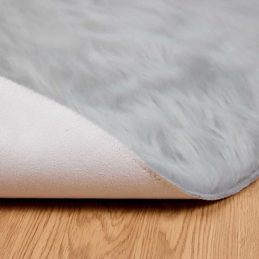 Nepleer Schapenvacht Tapijt Grijs 80 x 80 cm Polyester