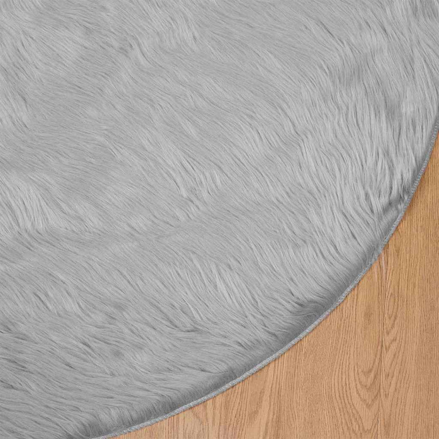 Nepleer Schapenvacht Tapijt Grijs 80 x 80 cm Polyester