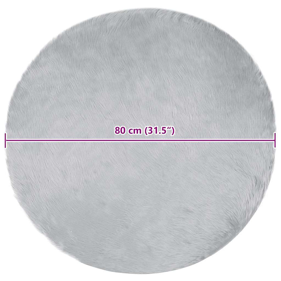 Nepleer Schapenvacht Tapijt Grijs 80 x 80 cm Polyester