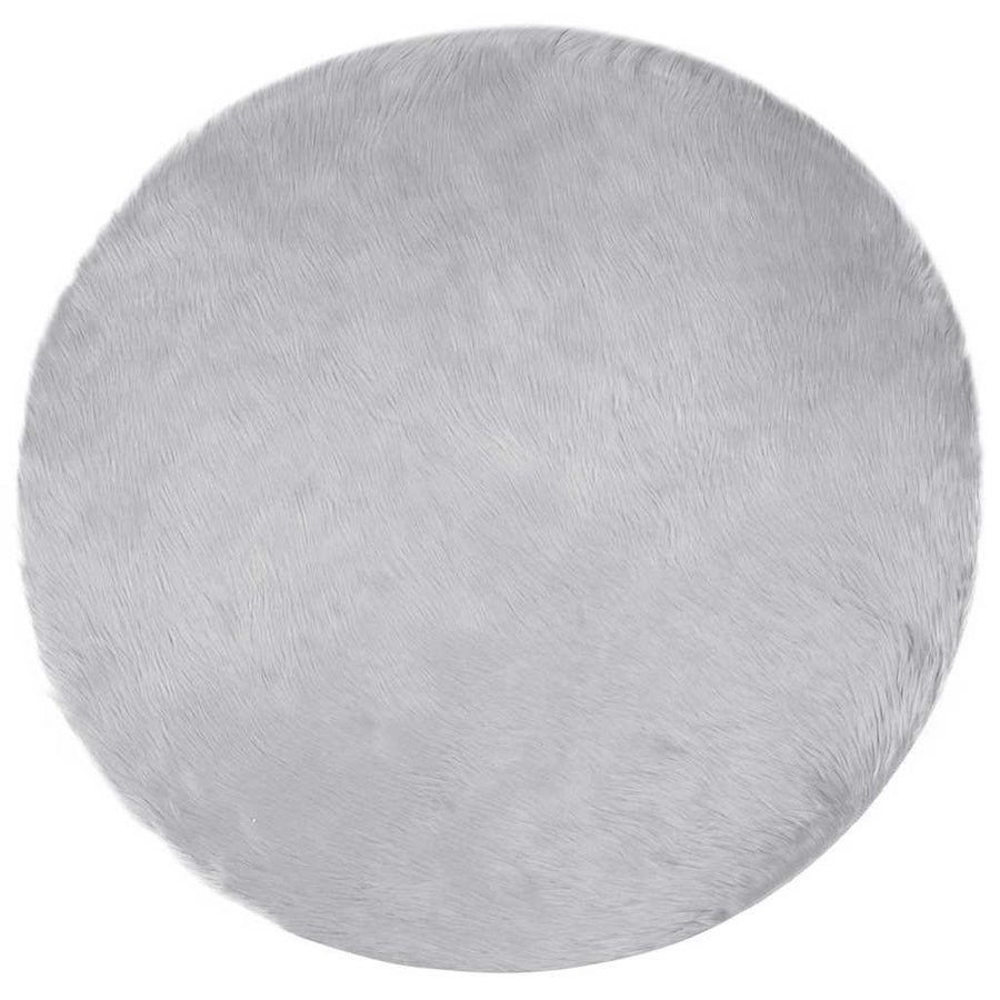 Nepleer Schapenvacht Tapijt Grijs 100 x 100 cm Polyester