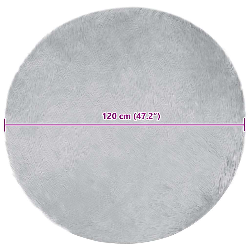 Nepleer Schapenvacht Tapijt Grijs 120 x 120 cm Polyester