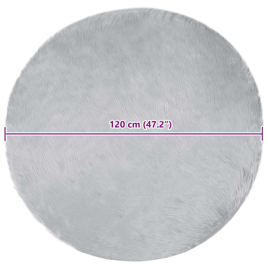 Nepleer Schapenvacht Tapijt Grijs 120 x 120 cm Polyester