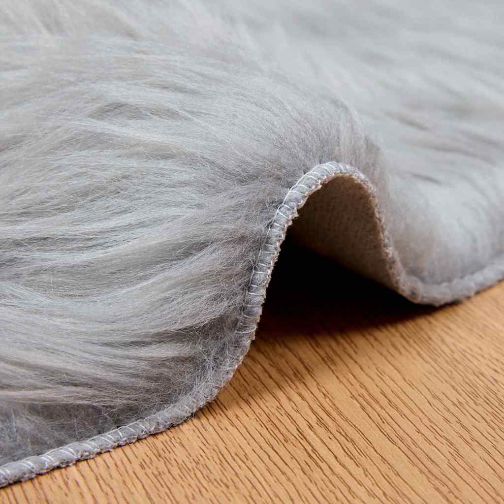 Nepleer Schapenvacht Tapijt Grijs 200 x 200 cm Polyester