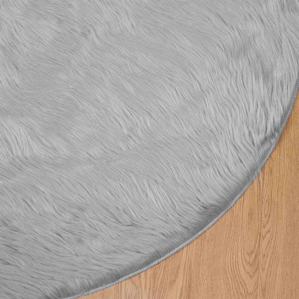 Nepleer Schapenvacht Tapijt Grijs 200 x 200 cm Polyester