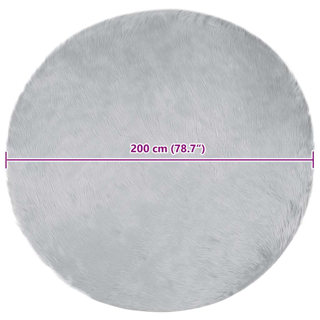 Nepleer Schapenvacht Tapijt Grijs 200 x 200 cm Polyester