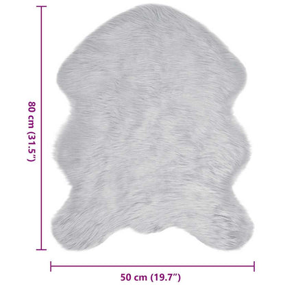 Nepleer Schapenvacht Tapijt Grijs 50 x 80 cm Polyester