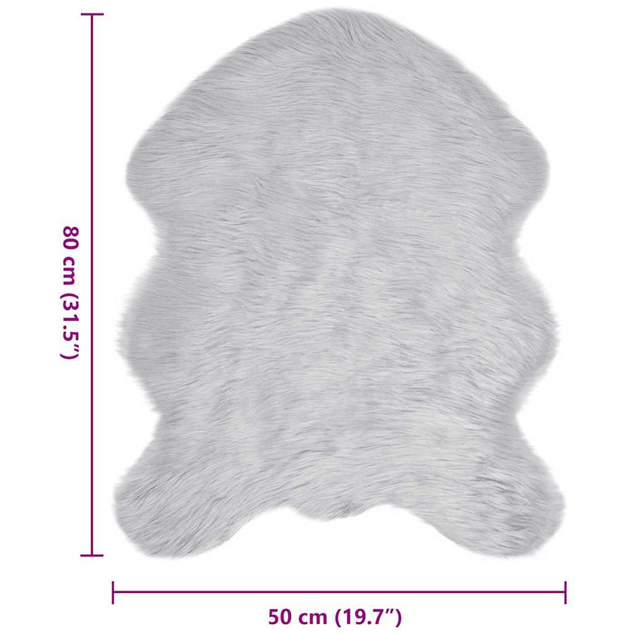 Nepleer Schapenvacht Tapijt Grijs 50 x 80 cm Polyester