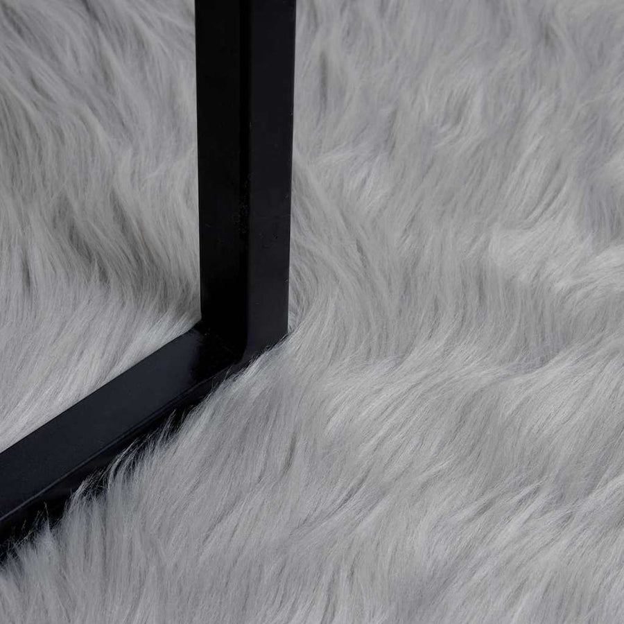Nepleer Schapenvacht Tapijt Grijs 60 x 90 cm Polyester