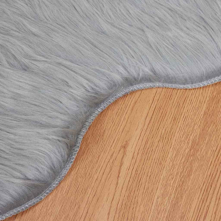 Nepleer Schapenvacht Tapijt Grijs 60 x 90 cm Polyester