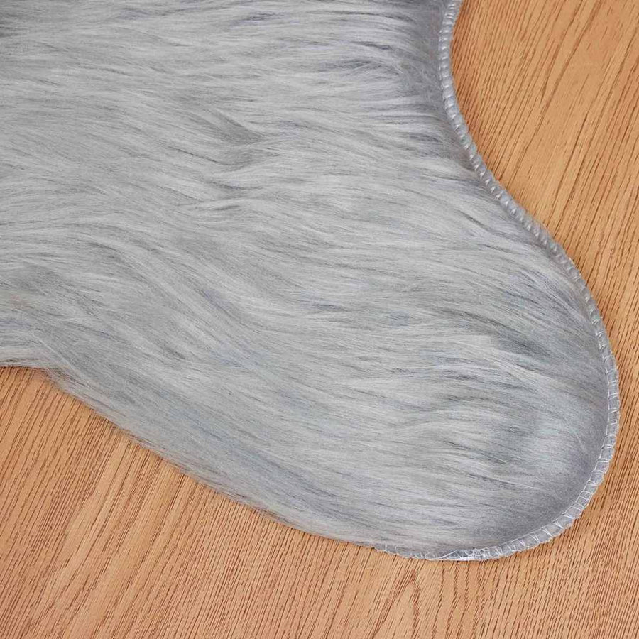 Nepleer Schapenvacht Tapijt Grijs 60 x 90 cm Polyester