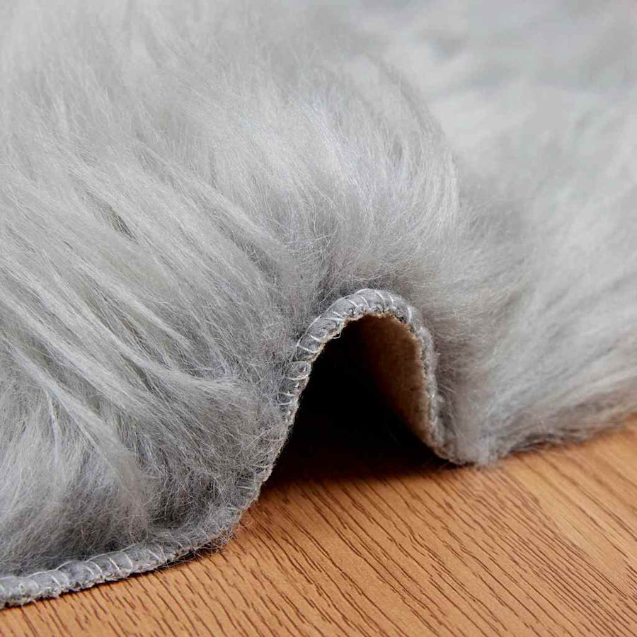 Nepleer Schapenvacht Tapijt Grijs 60 x 90 cm Polyester