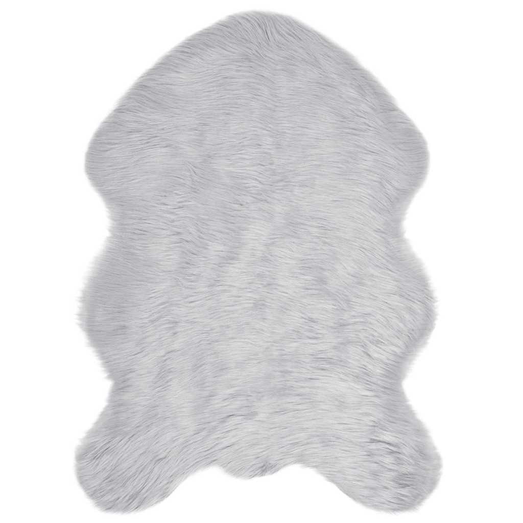 Nepleer Schapenvacht Tapijt Grijs 60 x 90 cm Polyester