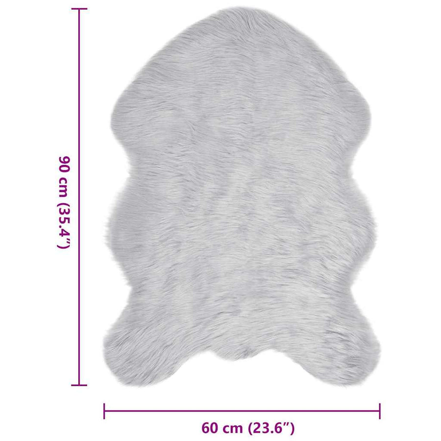 Nepleer Schapenvacht Tapijt Grijs 60 x 90 cm Polyester