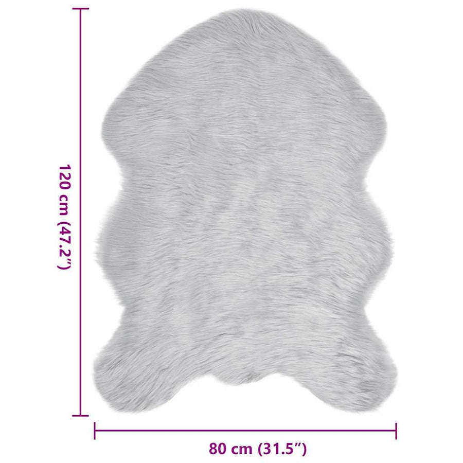 Nepleer Schapenvacht Tapijt Grijs 80 x 118 cm Polyester