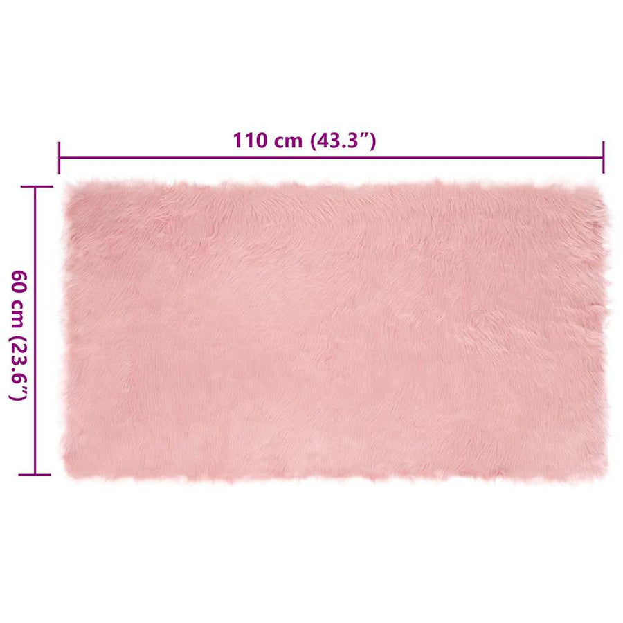 Nepleer Schapenvacht Tapijt Roze 60 x 110 cm Polyester