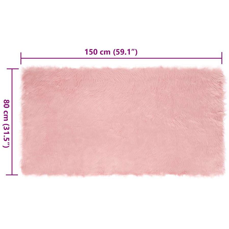 Nepleer Schapenvacht Tapijt Roze 80 x 150 cm Polyester