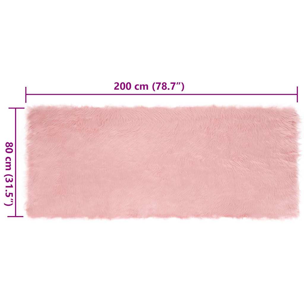 Nepleer Schapenvacht Tapijt Roze 80 x 200 cm Polyester
