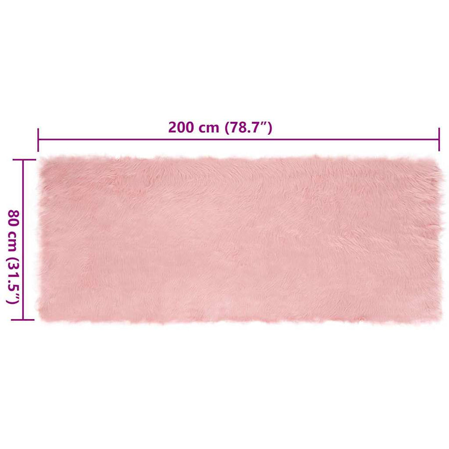 Nepleer Schapenvacht Tapijt Roze 80 x 200 cm Polyester