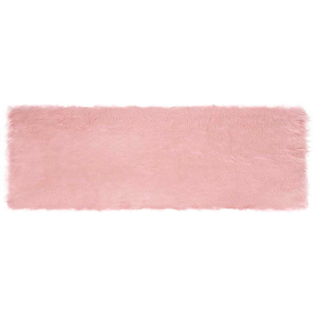 Nepleer Schapenvacht Tapijt Roze 80 x 250 cm Polyester