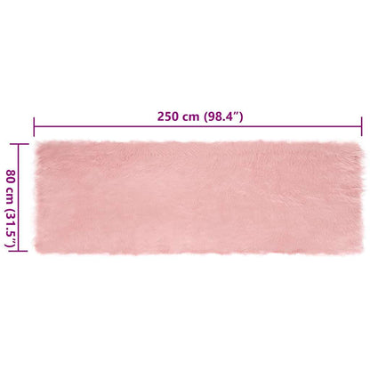 Nepleer Schapenvacht Tapijt Roze 80 x 250 cm Polyester