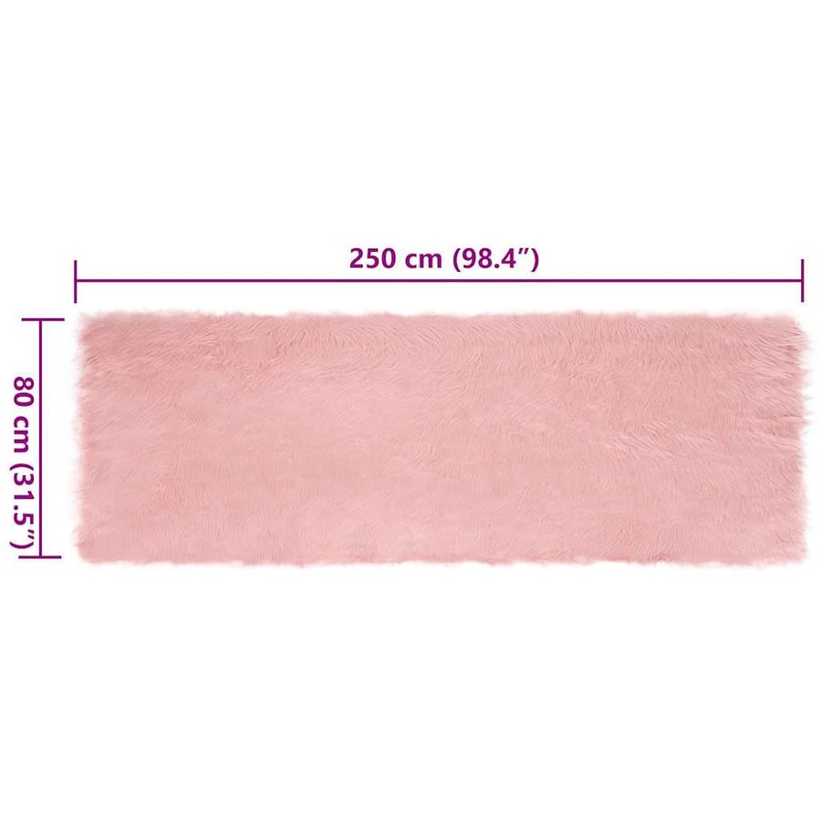 Nepleer Schapenvacht Tapijt Roze 80 x 250 cm Polyester