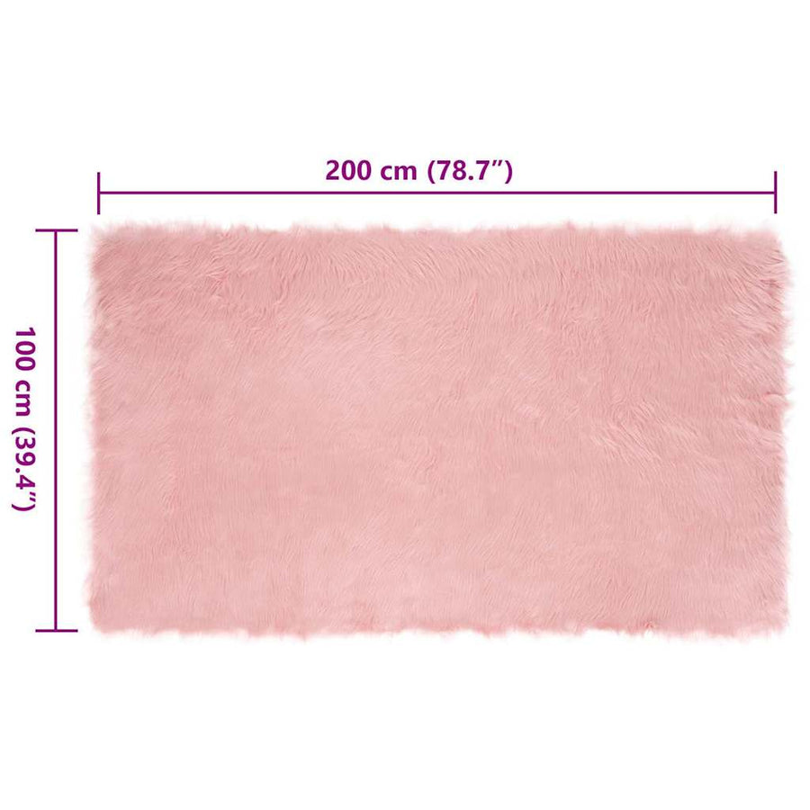 Nepleer Schapenvacht Tapijt Roze 100 x 200 cm Polyester