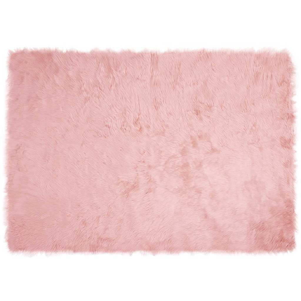 Nepleer Schapenvacht Tapijt Roze 140 x 200 cm Polyester