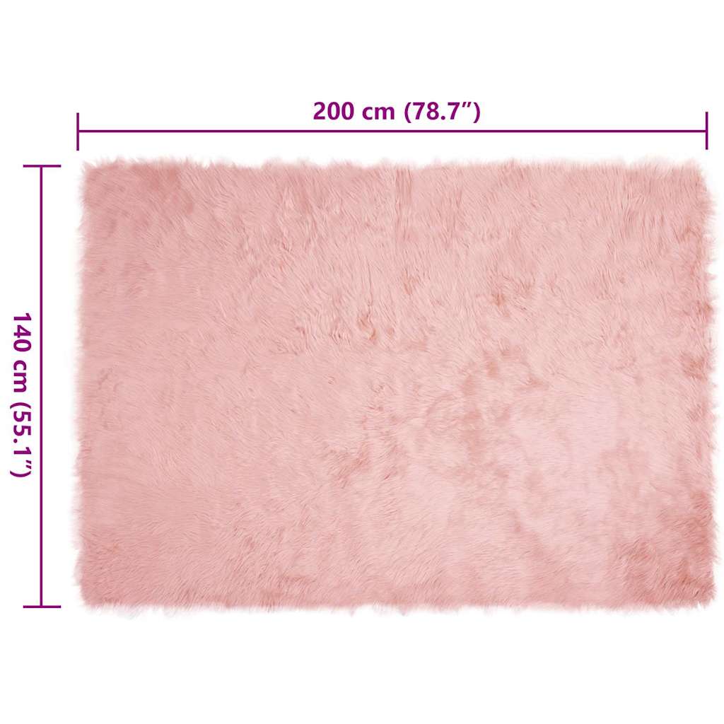Nepleer Schapenvacht Tapijt Roze 140 x 200 cm Polyester
