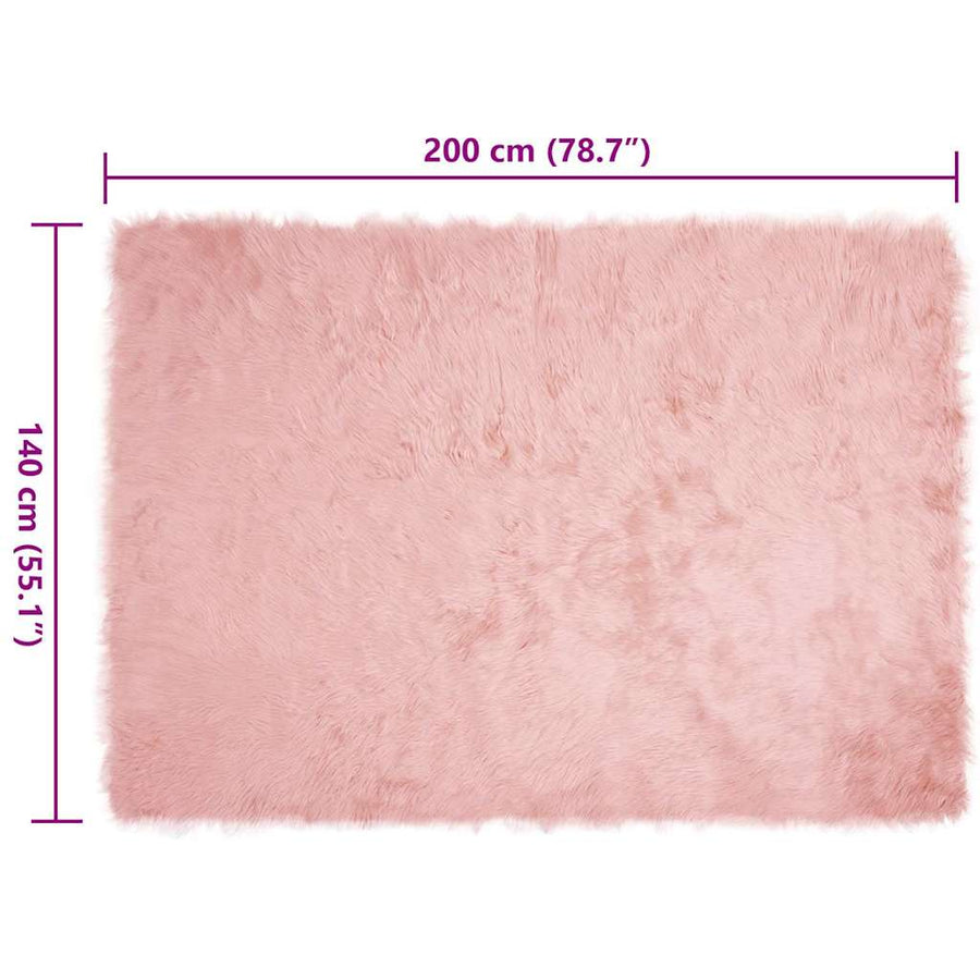 Nepleer Schapenvacht Tapijt Roze 140 x 200 cm Polyester