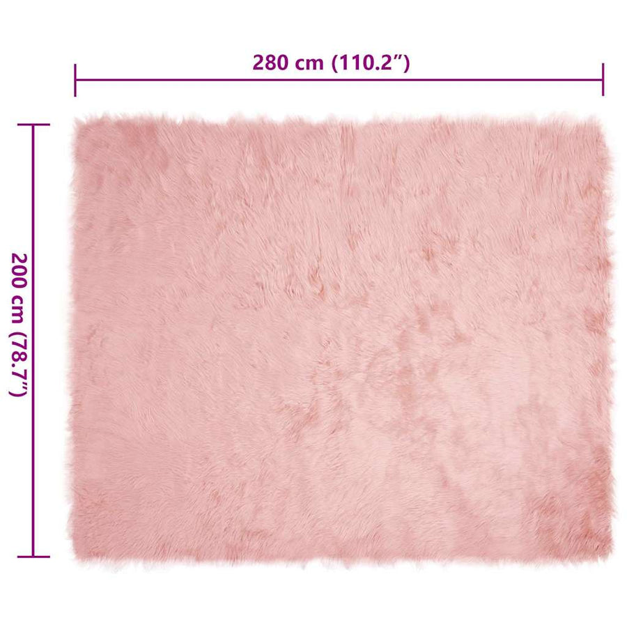 Nepleer Schapenvacht Tapijt Roze 200 x 280 cm Polyester