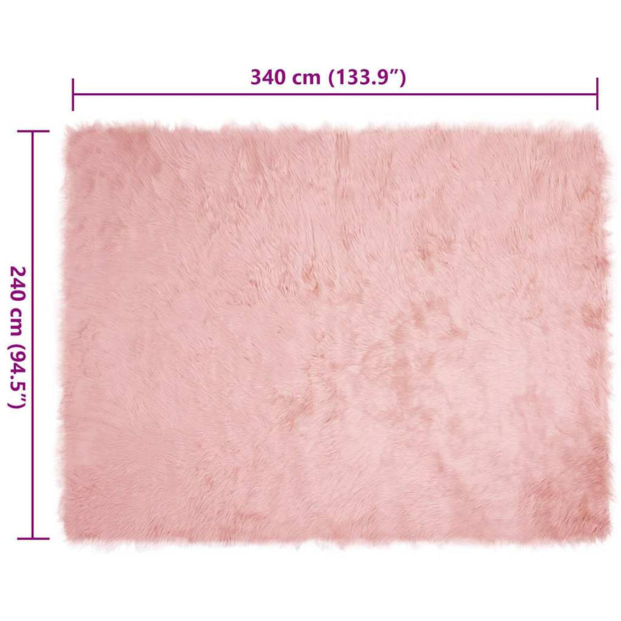 Nepleer Schapenvacht Tapijt Roze 240 x 340 cm Polyester