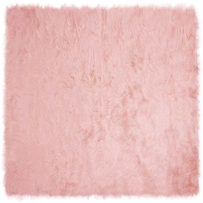 Nepleer Schapenvacht Tapijt Roze 120 x 120 cm Polyester