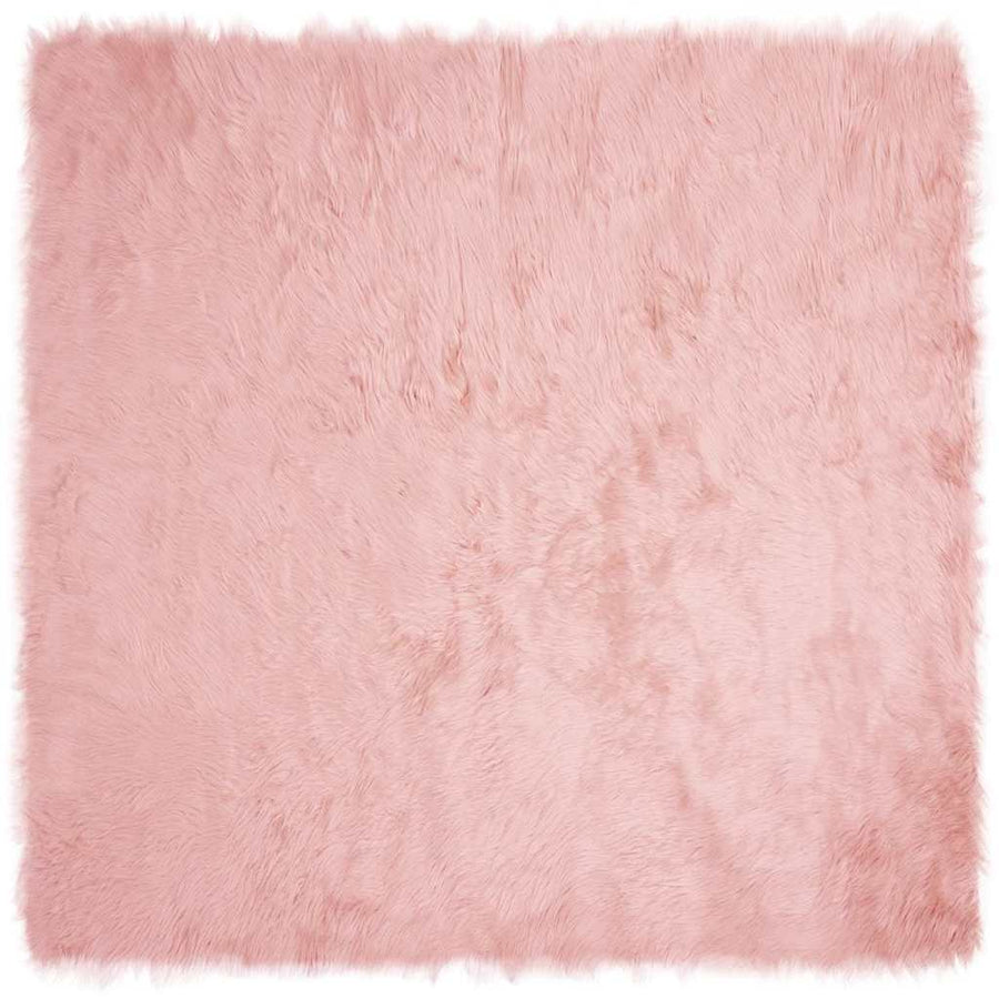 Nepleer Schapenvacht Tapijt Roze 120 x 120 cm Polyester