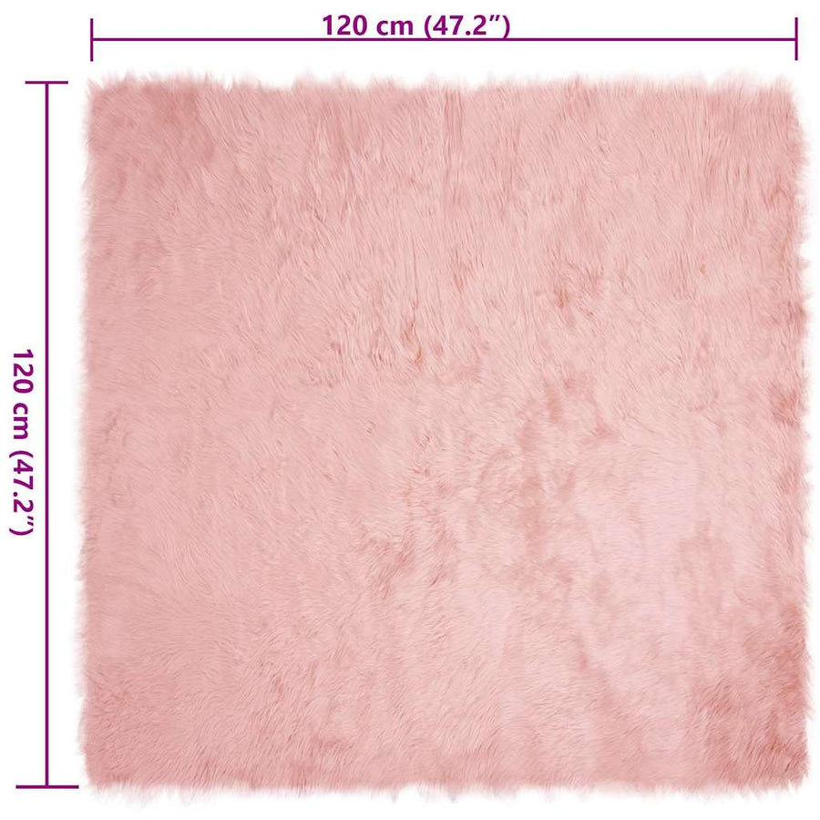 Nepleer Schapenvacht Tapijt Roze 120 x 120 cm Polyester