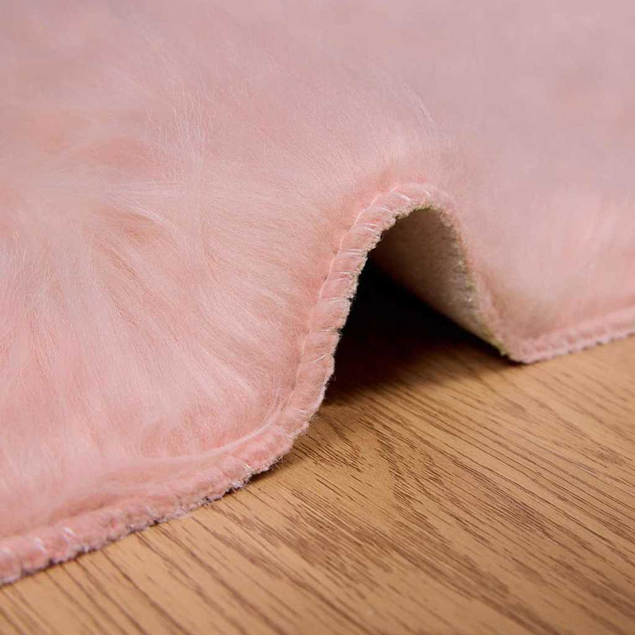 Nepleer Schapenvacht Tapijt Roze 160 x 160 cm Polyester