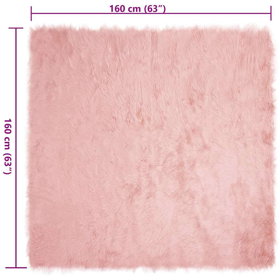 Nepleer Schapenvacht Tapijt Roze 160 x 160 cm Polyester